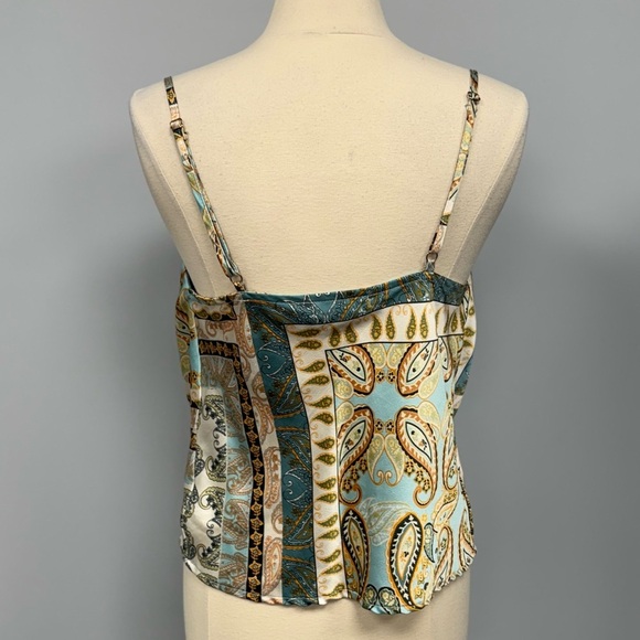 Anthropologie Bishop + Young Bonnes Vacance Cami Tank Top L Fairy Festival Green - Picture 5 of 10